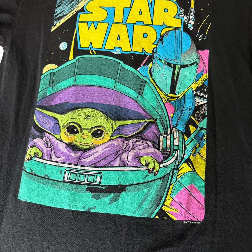 Star Wars Black Tee with Yellow and Blue Graphic - Picture 2 of 4